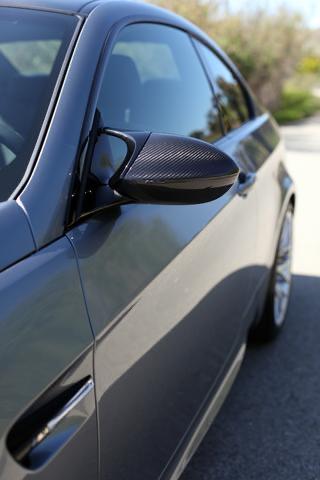 Regardez en fibre de carbone - Couvercle de rétroviseur de voiture Style  M3, 2 pièces, pour BMW E90 E91 E92 E - Cdiscount Auto
